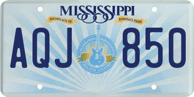 MS license plate AQJ850