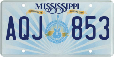 MS license plate AQJ853