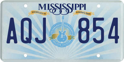 MS license plate AQJ854