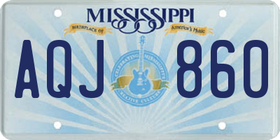 MS license plate AQJ860