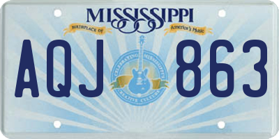 MS license plate AQJ863