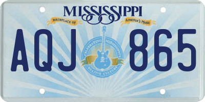 MS license plate AQJ865