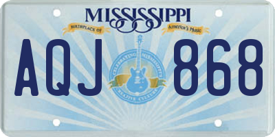 MS license plate AQJ868