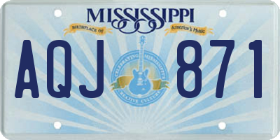MS license plate AQJ871