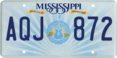 MS license plate AQJ872