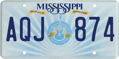 MS license plate AQJ874