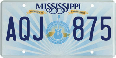 MS license plate AQJ875