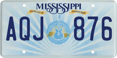 MS license plate AQJ876