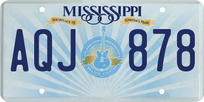 MS license plate AQJ878