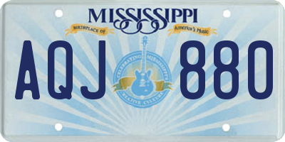 MS license plate AQJ880
