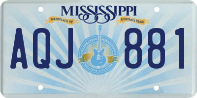 MS license plate AQJ881