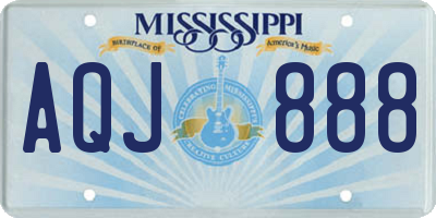 MS license plate AQJ888