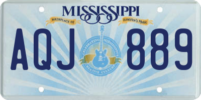 MS license plate AQJ889