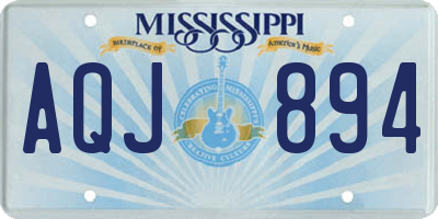 MS license plate AQJ894