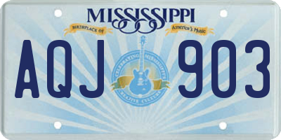 MS license plate AQJ903