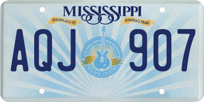 MS license plate AQJ907