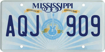 MS license plate AQJ909