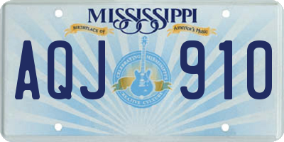 MS license plate AQJ910