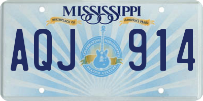 MS license plate AQJ914