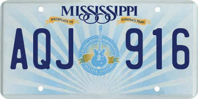 MS license plate AQJ916