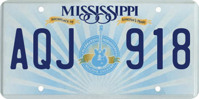 MS license plate AQJ918
