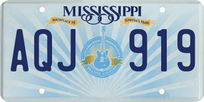 MS license plate AQJ919