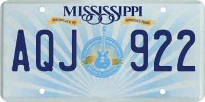 MS license plate AQJ922