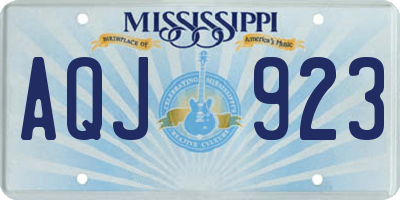 MS license plate AQJ923