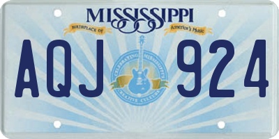 MS license plate AQJ924