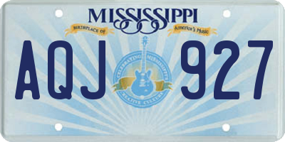 MS license plate AQJ927