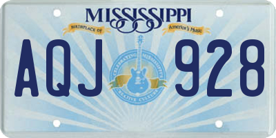 MS license plate AQJ928