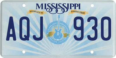 MS license plate AQJ930