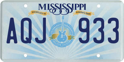 MS license plate AQJ933