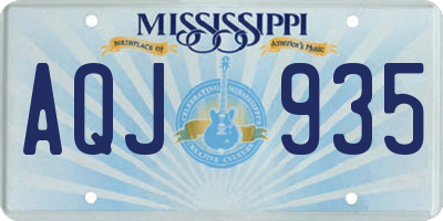 MS license plate AQJ935