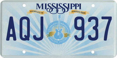 MS license plate AQJ937