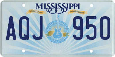 MS license plate AQJ950