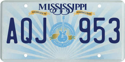 MS license plate AQJ953
