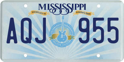 MS license plate AQJ955
