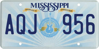 MS license plate AQJ956