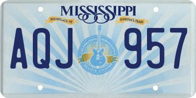 MS license plate AQJ957