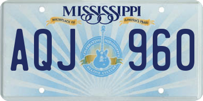 MS license plate AQJ960