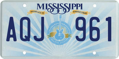 MS license plate AQJ961