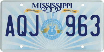 MS license plate AQJ963