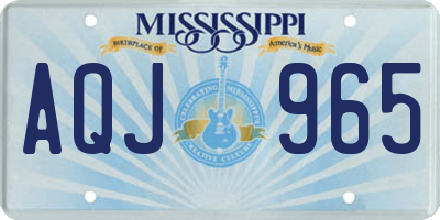 MS license plate AQJ965