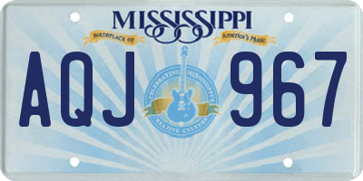 MS license plate AQJ967