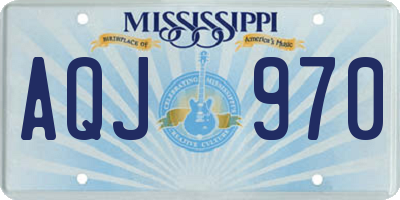 MS license plate AQJ970