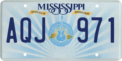 MS license plate AQJ971