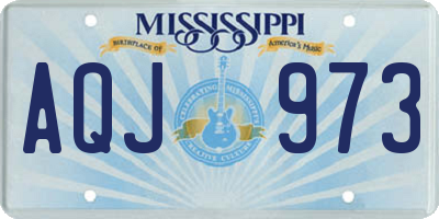 MS license plate AQJ973