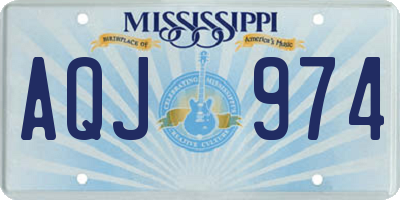 MS license plate AQJ974