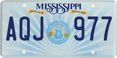 MS license plate AQJ977